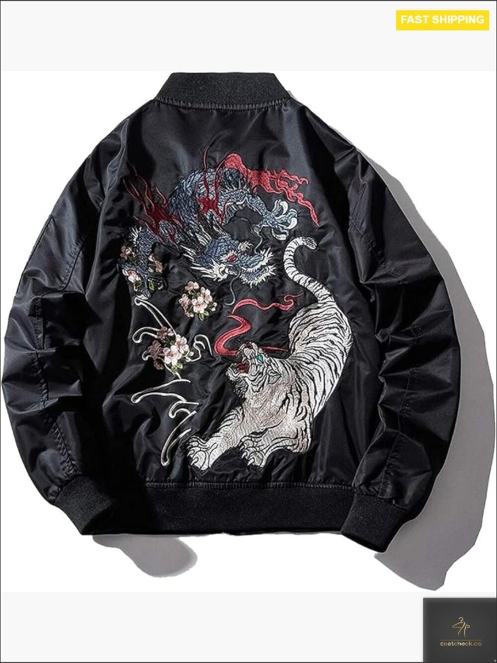 Japanese Dragon Tiger Bomber Jacket Oversized Street Windbreaker Hip Hop